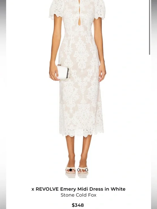 Stone Cold Fox Cream Lace Overlay Midi Skirt - Picture 2 of 2